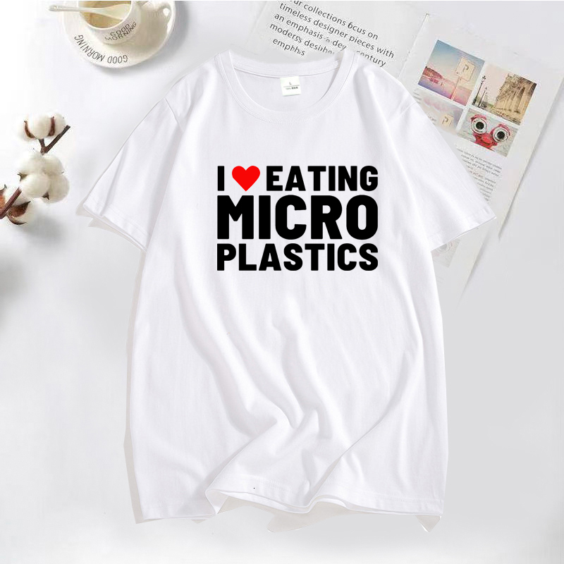 Men's T-Shirts I Love Microplastics T-Shirts Men Funny Mmicroplastic Humor Letter Print Tee Tops Summer Cotton Casual T Shirt Male Clothes Tops 2