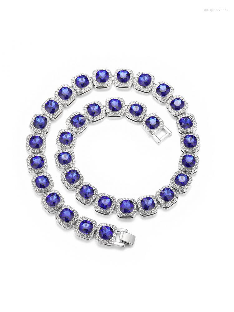 Chains Iced Out Bling Baguette Chain Choker Necklace Blue Zircon Rhinestones Tennis Bracelets Hiphop Jewelry For Men Women
Chains Iced Out Bling Baguette Chain Choker Necklace Blue Zircon Rhinestones Tennis Bracelets Hiphop Jewelry For Men Women