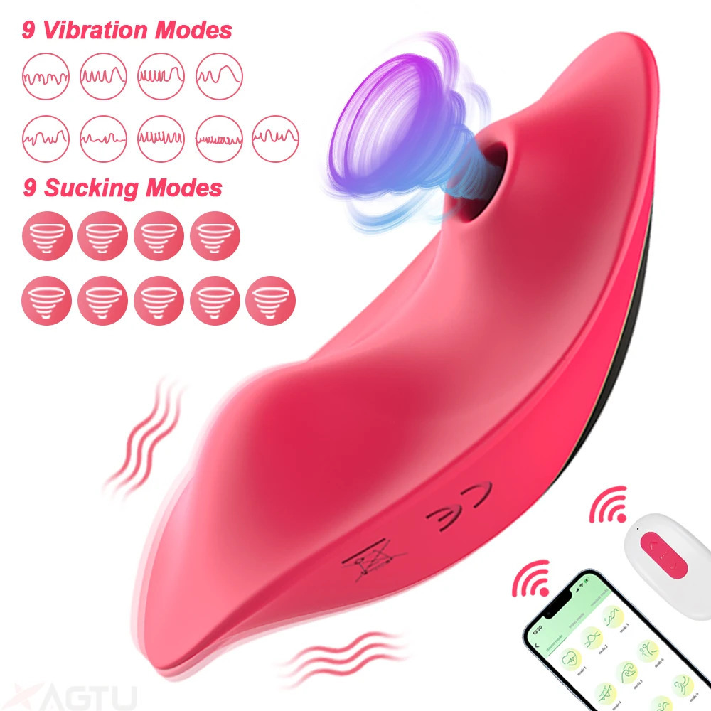 Vibrators APP Bluetooth Sucking Vibrator Female Wearable Clit Sucker Clitoris Stimulator 2 in 1 Adult Goods Sex Toy for Women s Panties 231113