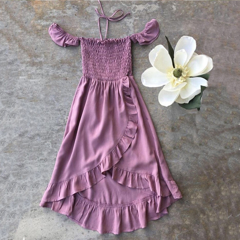Family Matching Outfits Mother and Daughter Matching Dress Summer Family Clothes Off Shoulder Short Sleeve Ruffle Dress Mommy and Me Dress Outfits 230