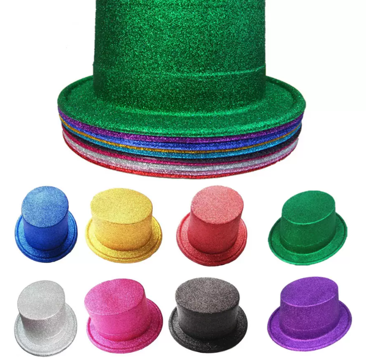Quality jazz magician hats kids Gold powder top party hat fashion black red pink green yellow purple children masquerade show cap
Quality jazz magician hats kids Gold powder top party hat fashion black red pink green yellow purple children masquerade show cap