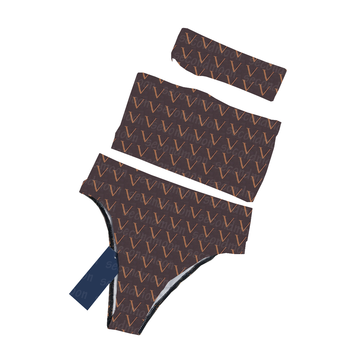 Bandeau Bikinis Set Women Split Swimwear Letters Printed Designer Swimsuit Three Piece Swimsuit