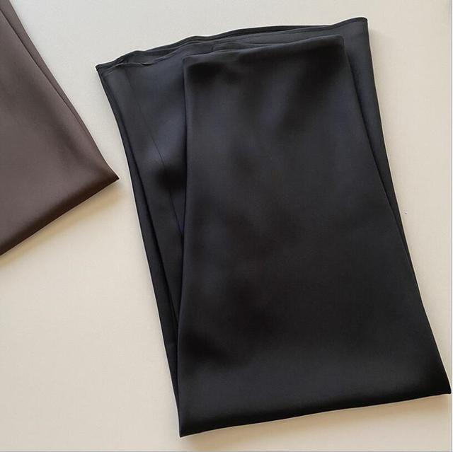 Skirts Trumpet Midi Skirt Women Silk High Waist Solid Color Ladies Jupe Spring Summer 230413