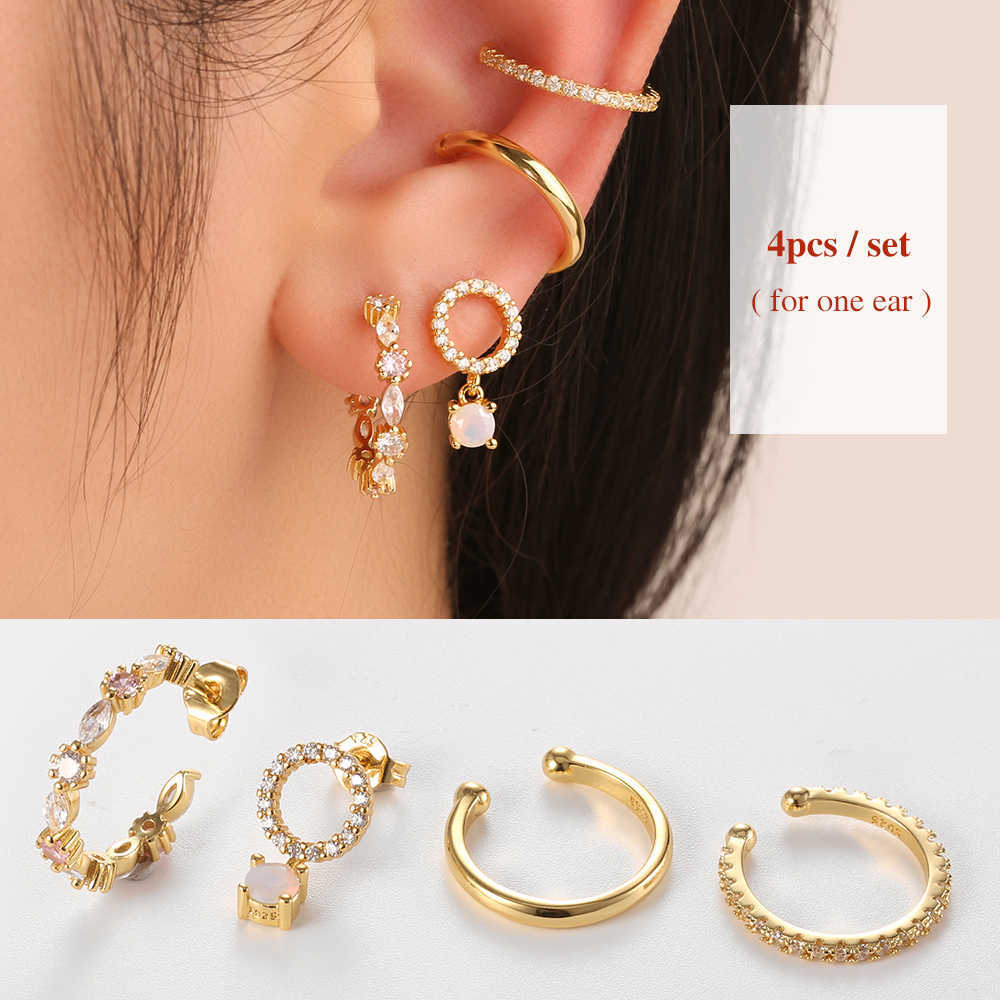 Stud Dowi Huggie Hoop Earrings Set Moon Snake Pendants Small Ear Ring for Women Tiny Piercing Fashion Punk Rock Gold Plated Jewelry P230411