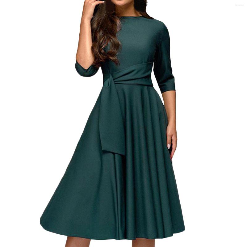 Casual Dresses Elegant Mid Sleeve Party A Line Dress Women Belt Lace Up Pleated Midi Fashion Solid Color Spring Summer Formal Robe, Beige
Casual Dresses Elegant Mid Sleeve Party A Line Dress Women Belt Lace Up Pleated Midi Fashion Solid Color Spring Summer Formal Robe, Beige