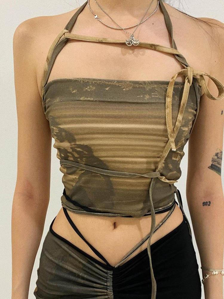 Women' Tanks Lace Up Off Shoulder Women Crop Tops Punk Gothic Camis Hip Hop Bodycon Sleeveless Vintgae Print 90s Streetwear, Army green
Women' Tanks Lace Up Off Shoulder Women Crop Tops Punk Gothic Camis Hip Hop Bodycon Sleeveless Vintgae Print 90s Streetwear, Army green