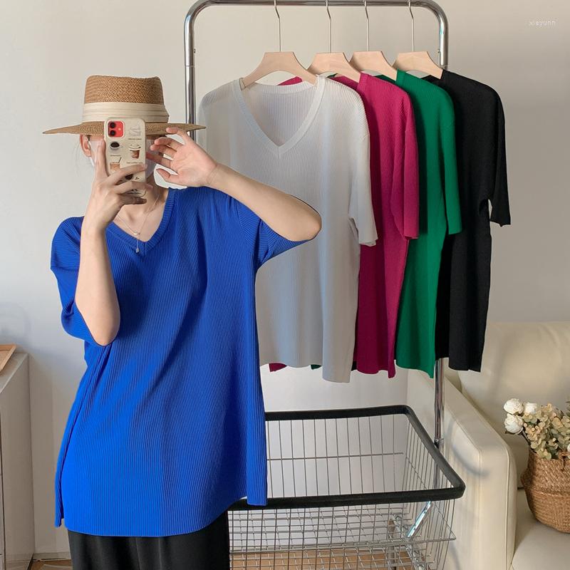 Women's T Shirts 2023Spring And Summer Knit Pullover Loose T-shirt V-neck Korean Version Of The Minimalist Wind Fashion Solid Color Female, Green
Women's T Shirts 2023Spring And Summer Knit Pullover Loose T-shirt V-neck Korean Version Of The Minimalist Wind Fashion Solid Color Female, Green
