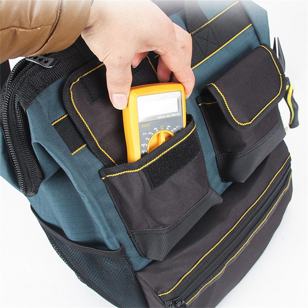 Tool Bag Oxford Cloth Electrician Elevator Repair Belt Hardware Tool Storage Large Capacity Travel Shoulder Tool Backpack Toolbag 230413