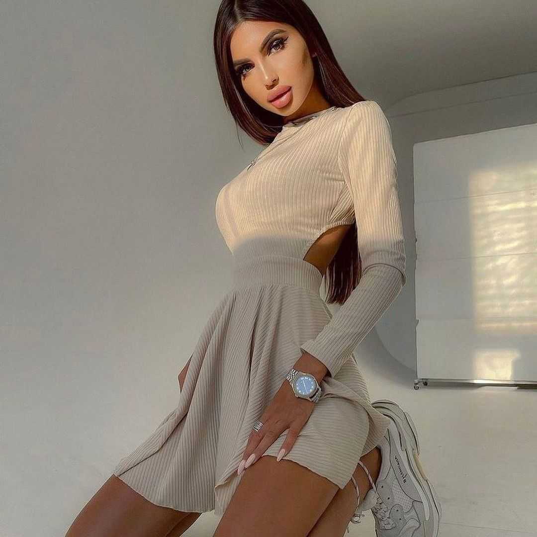 Casual Dresses Xeemilo Spicy Girl Open Back Round Neck Waist Long Sleeve Dress Autumn Women' Gentle and Fashionable Short Skirt, Apricot
Casual Dresses Xeemilo Spicy Girl Open Back Round Neck Waist Long Sleeve Dress Autumn Women' Gentle and Fashionable Short Skirt, Apricot