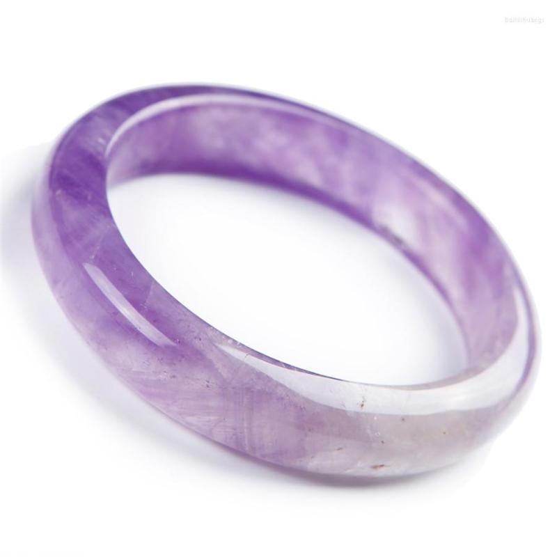 Bangle Genuine Natural Purple Crystal Quartz Lady Inner Diameter 62mm