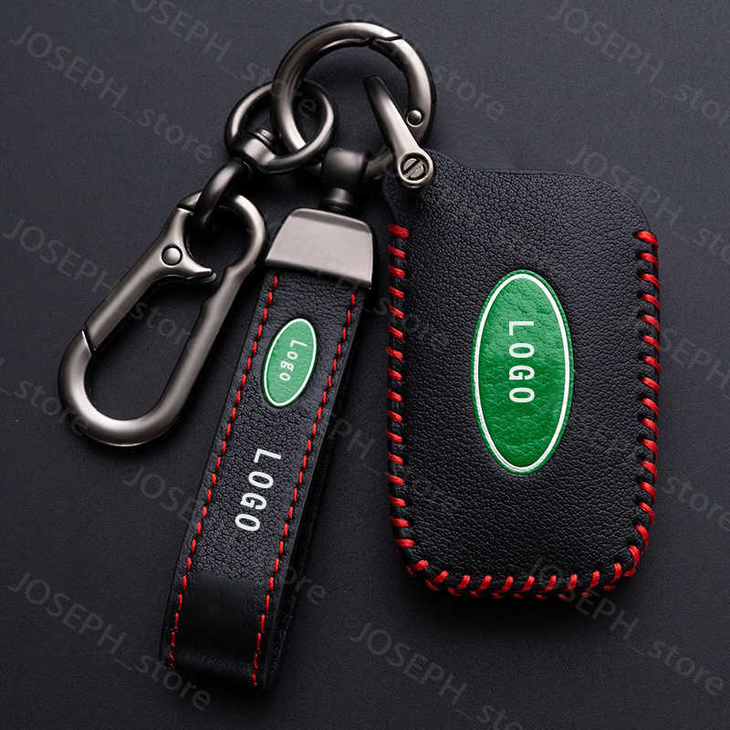 Key Rings Genuine Leathe Car Key Cover For Land Rover Range Sport Evoque Freelander2 For Jaguar XF XJ XJL C-X16 XKR XEL E-PACE Keychain J230413