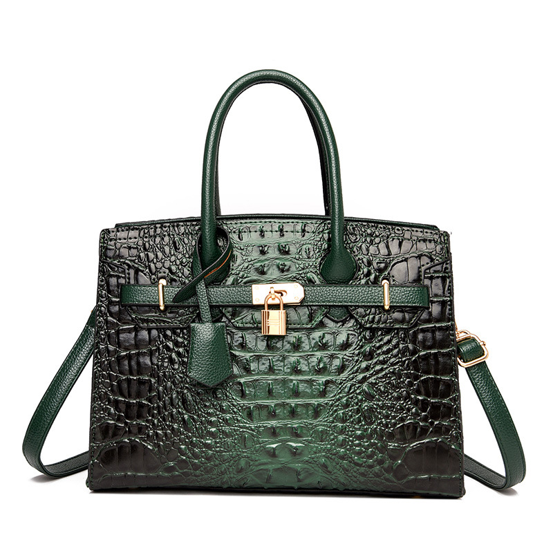 Wholesale Ladies Shoulder Bags 8 Colors Elegant Atmosphere Thickened Emed Leather Handbag Large Crocodile Fashion Tote Bag Gold Buckle Trend Handbags 