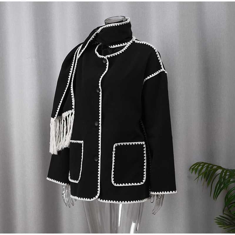 jacket women coat designer jacket clothes fashion clothes women's wool blends women splice cashmere coat autumn winter warm streetwear outwear ja