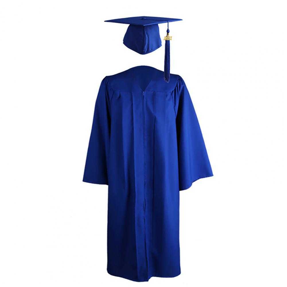 Party Hats 2021 Adult Graduation Gown Long Sleeve University Academic DresS Zip Closure Plus size Graduation Gown Robe Mortarboard-Cap W0413