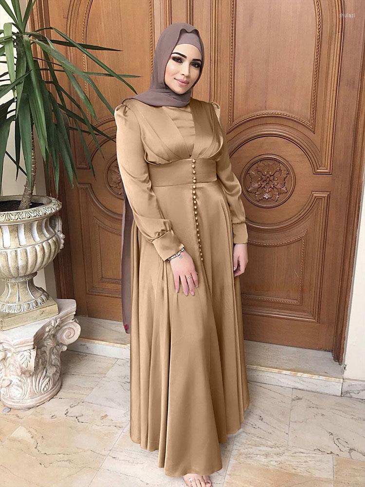 Ethnic Clothing Beading Satin Abaya Muslim Arabic Long Dress Women Elegant Slim Waist Solid Color Kaftan Islam Dubai Turkey Eid Ramadan
Ethnic Clothing Beading Satin Abaya Muslim Arabic Long Dress Women Elegant Slim Waist Solid Color Kaftan Islam Dubai Turkey Eid Ramadan