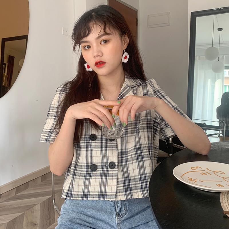 Women's Blouses Women Blouse Summer 2023 Pairs Plaid Loose Suit Collar Short Sleeve Clothing Blusas Mujer De Moda, Green
Women's Blouses Women Blouse Summer 2023 Pairs Plaid Loose Suit Collar Short Sleeve Clothing Blusas Mujer De Moda, Green