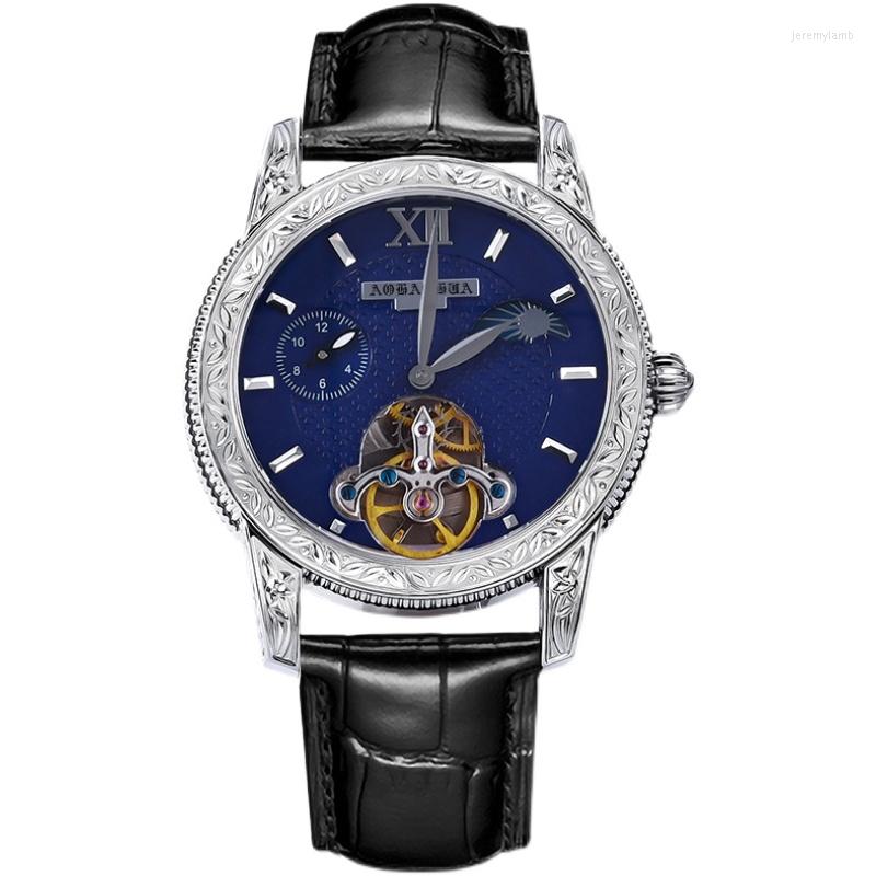 Wristwatches Luxury Genuine Automatic Hollow Mechanical Men's Watch Moon Phase Sapphire 361L Stainless Steel Wristwatch Leather Sport, White
Wristwatches Luxury Genuine Automatic Hollow Mechanical Men's Watch Moon Phase Sapphire 361L Stainless Steel Wristwatch Leather Sport, White