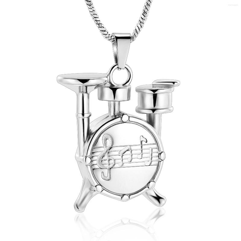 Pendant Necklaces Drum Music Charm Urn Necklace Cremation Jewelry For Ashes Keepsake Memorial