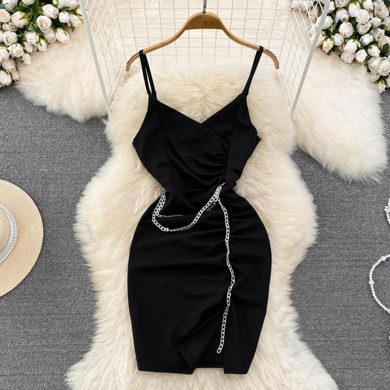 Casual Dresses Sexy Summer Spaghetti Strap Dress Fashion Women V Neck Sleeveless Slim Fit Fold Mini Slip Simple Ladies Club Wear, Black
Casual Dresses Sexy Summer Spaghetti Strap Dress Fashion Women V Neck Sleeveless Slim Fit Fold Mini Slip Simple Ladies Club Wear, Black