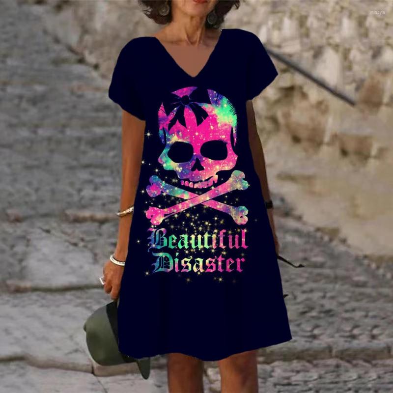 Casual Dresses Fashion Ladies A-Line Dress V-Neck Short Sleeves Skull Print Knee Length Loose Basic Women Summer 2023, Blz3bj1708
Casual Dresses Fashion Ladies A-Line Dress V-Neck Short Sleeves Skull Print Knee Length Loose Basic Women Summer 2023, Blz3bj1708