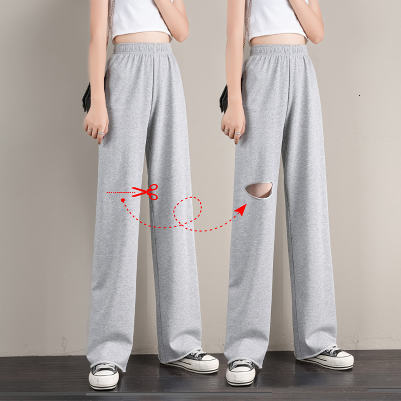 Women's Pants Capris Women's Pants Female Streetwear Joggers Oversize High Waisted Korean Style Fashion Wide Leg Harajuku Sweatpants Baggy 2