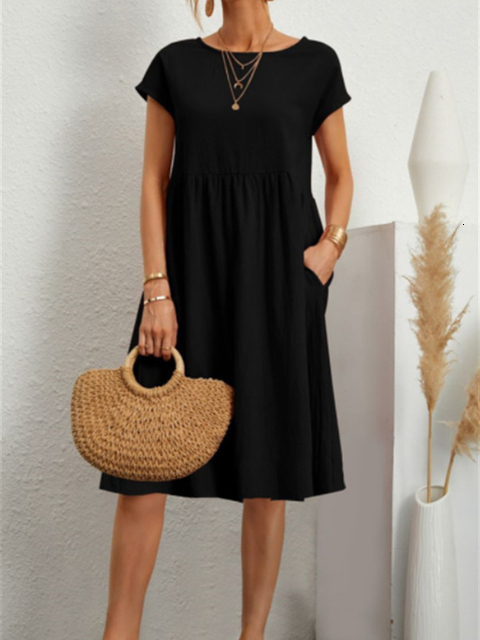 Casual Dresses Elegant bodycon sexy cotton Women's dress for women summer A-line short sleeve boho midi dresses woman robe femme ladies230413