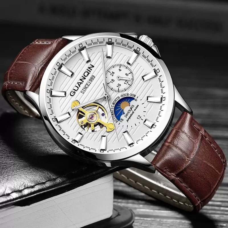 2023GUANQIN men watch Luminous clock men Automatic waterproof Mechanical leather dropshpping skeleton luxury erkek kol saati, Color-3
2023GUANQIN men watch Luminous clock men Automatic waterproof Mechanical leather dropshpping skeleton luxury erkek kol saati, Color-3