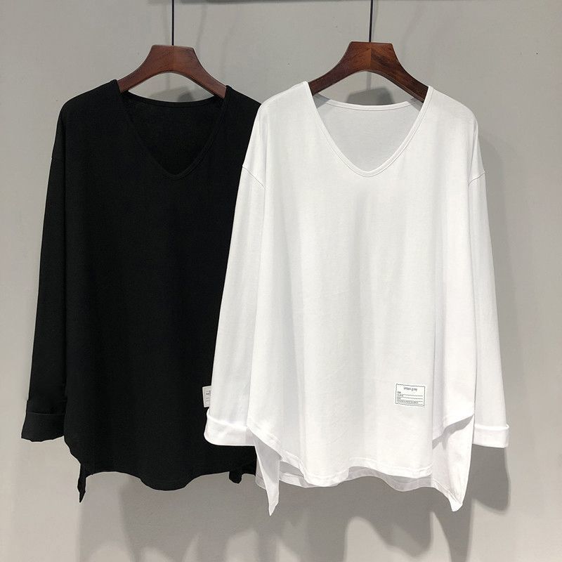 Women's T-Shirt Women Long Sleeve T-shirt Tops White Ins Summer Basic V-neck Blouses All-match Y2k Ladies Loose Tee Casual Femme Spring 230413, Black
Women's T-Shirt Women Long Sleeve T-shirt Tops White Ins Summer Basic V-neck Blouses All-match Y2k Ladies Loose Tee Casual Femme Spring 230413, Black