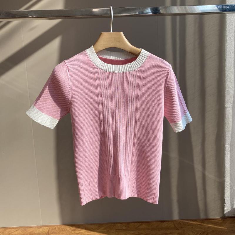 Women' T Shirts The Knitted T-shirt Is Slim Yet Elegant And Refreshing, Pink 
Women' T Shirts The Knitted T-shirt Is Slim Yet Elegant And Refreshing, Pink