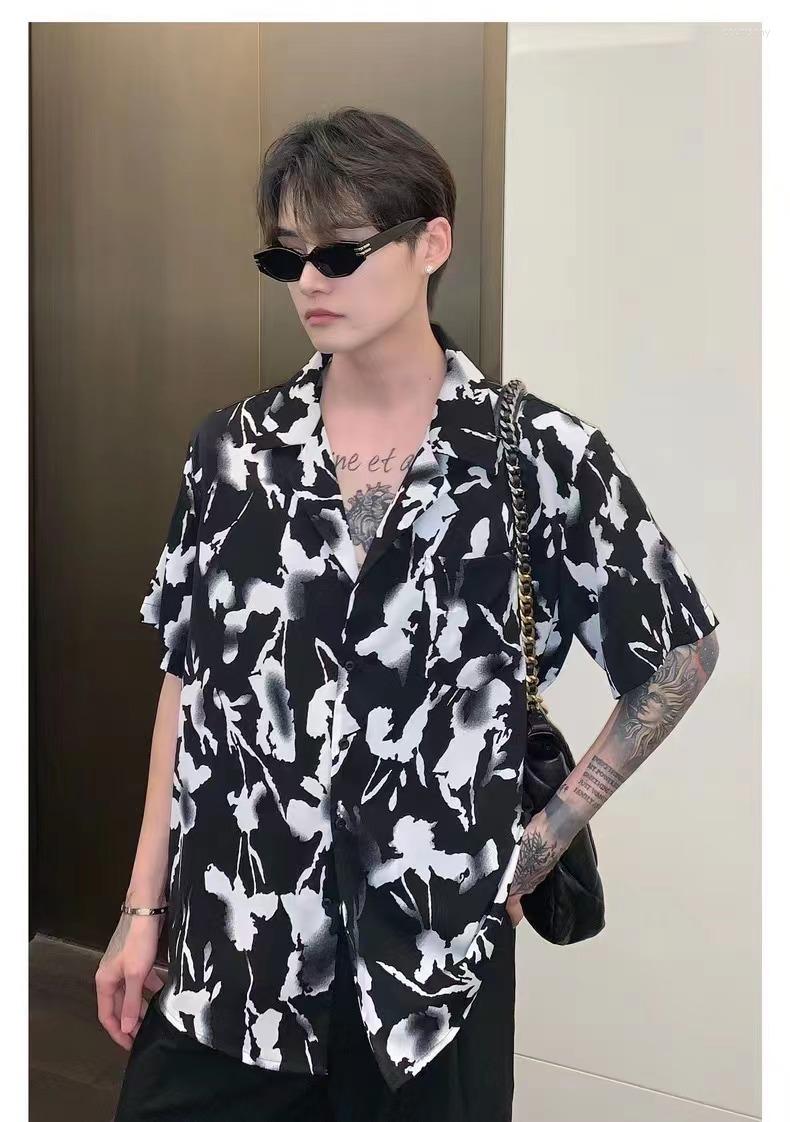 Men's Casual Shirts DC4406 Fashion Men's 2023 Runway Luxury European Design Party Style Clothing, Picture shown