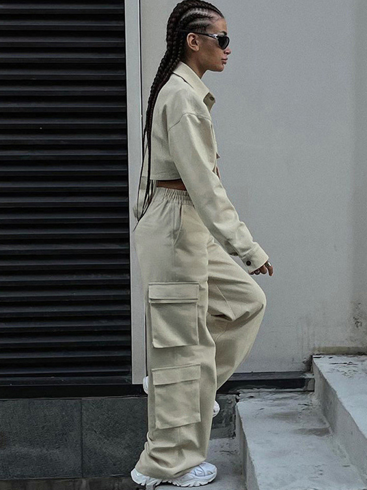 Women's Pants Capris Vintage 90s Cargo Pants Women Y2K Low Waist Trousers Straight Wide Leg Baggy jeans Hippie Joggers Trouser Femme Oversized Po