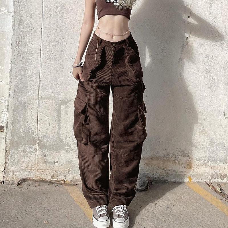 Women's Pants Low Waist Womens Cargo Aesthetic Retro 2000s Sweatpants Streetwear Fashion Harajuku Casual Capris, Light brown
Women's Pants Low Waist Womens Cargo Aesthetic Retro 2000s Sweatpants Streetwear Fashion Harajuku Casual Capris, Light brown