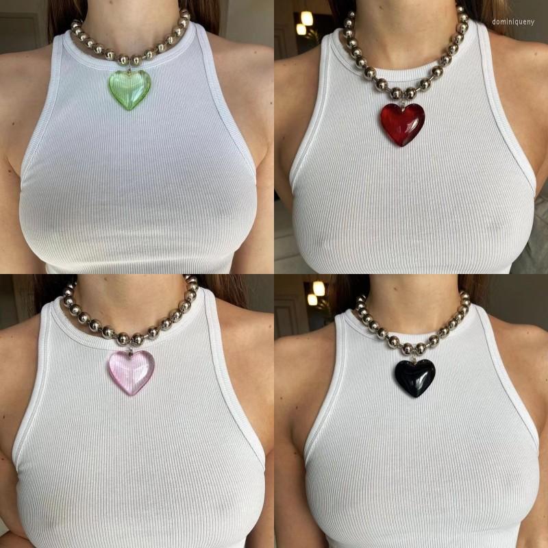 Choker 1 Pcs Round Bead Chain Glass Love Pendant Necklace Women's Simple Minority Cool Hip Hop Collarbone
Choker 1 Pcs Round Bead Chain Glass Love Pendant Necklace Women's Simple Minority Cool Hip Hop Collarbone