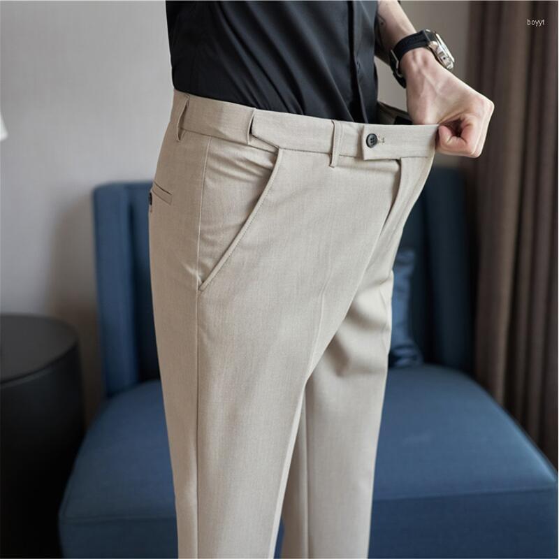 Men's Pants Plus Size 40 38 Spring Summer Solid Color Elastic Waist Dress Men Slim Business Office Social Ankle Length Trousers, Khaki
Men's Pants Plus Size 40 38 Spring Summer Solid Color Elastic Waist Dress Men Slim Business Office Social Ankle Length Trousers, Khaki