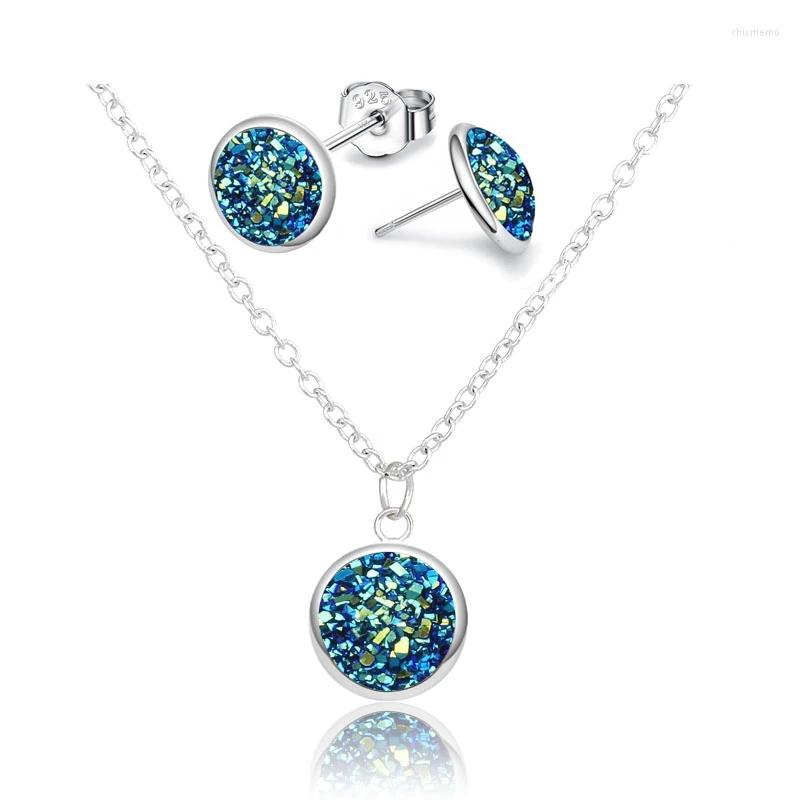 Necklace Earrings Set Fashion Drusy Round Pendant For Women Anti Allergy Bling Stud Sets Party, Picture shown
Necklace Earrings Set Fashion Drusy Round Pendant For Women Anti Allergy Bling Stud Sets Party, Picture shown