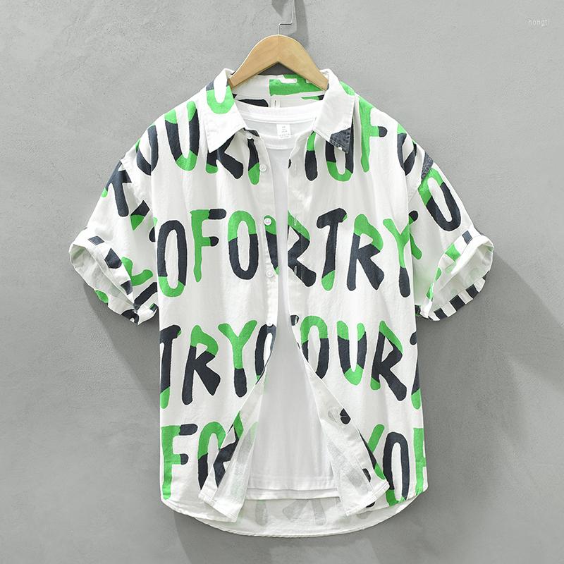 Men's Casual Shirts Designer Short-sleeve Cotton Quality Brand For Men Trend Letter Printing Loose Tops Clothing Camisa Masculina, White
Men's Casual Shirts Designer Short-sleeve Cotton Quality Brand For Men Trend Letter Printing Loose Tops Clothing Camisa Masculina, White