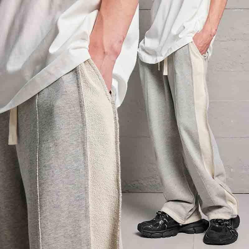 Men's Pants Japanese Cotton Front And Back Stitching, Gray