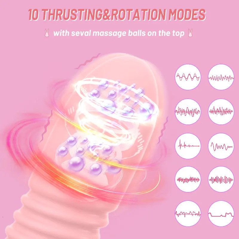 Vibrators Rotating Vibrator Thrusting Dildos Telescopic Vibration Remote Vagina G Spot Massage Clitoris Stimulator Sex Toys For Women 231113