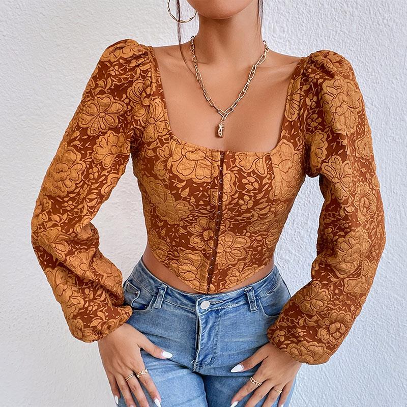 Women's T Shirts Autumn Blouse Women Embroidery Vest Paikou Backless Crop Tops Long-sleeved Collar 90s Harajuku Retro Streetwear Tees, Light brown
Women's T Shirts Autumn Blouse Women Embroidery Vest Paikou Backless Crop Tops Long-sleeved Collar 90s Harajuku Retro Streetwear Tees, Light brown