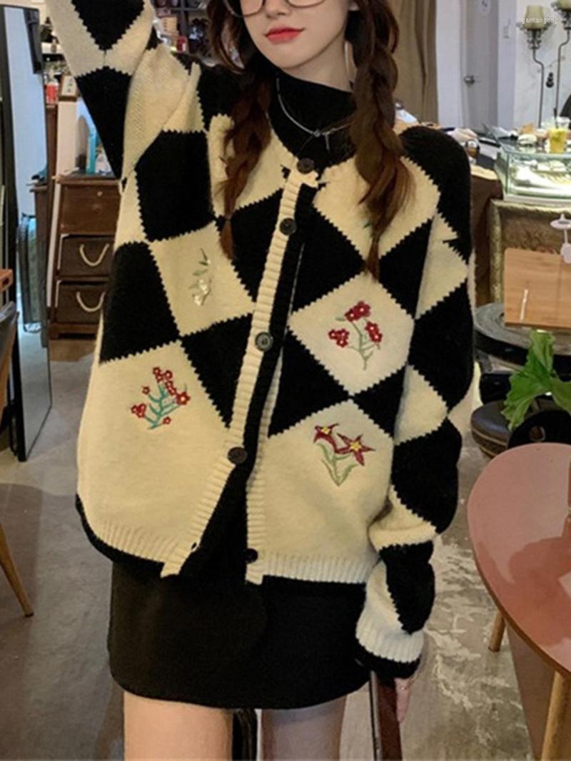 Women's Knits Women's Spring Autumn Button Knitwear Coat Long Sleeve O-Neck Diamond Print Sweater Cardigan Red/Black
Women's Knits Women's Spring Autumn Button Knitwear Coat Long Sleeve O-Neck Diamond Print Sweater Cardigan Red/Black