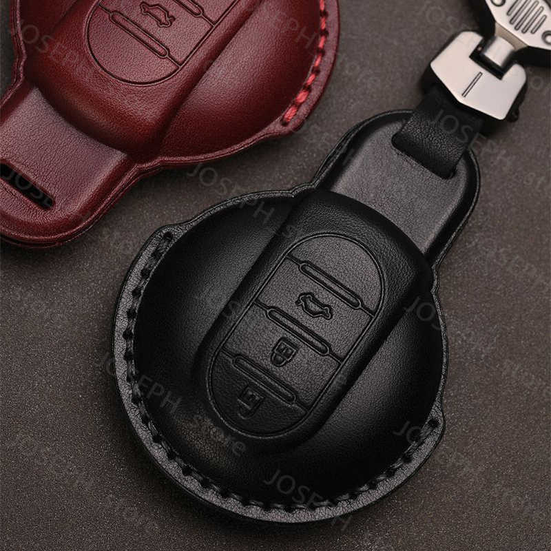 Key Rings Leather Car Remote Key Case Fob Cover For MINI Cooper Clubman Hardtop Hatchback Countryman F54 F55 F56 F57 F60 Key chain J230413