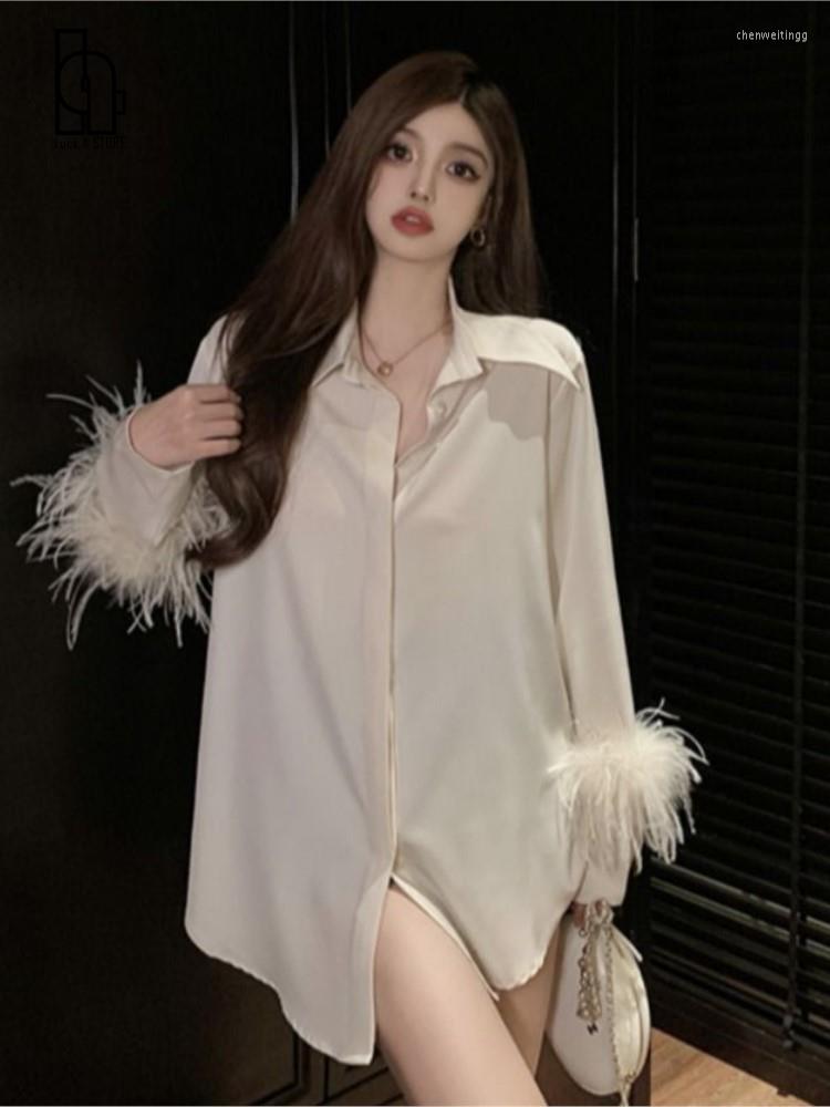 Women' Blouses Sexy Shirts Women Furry Patchwork Long Sleeve Satin Loose Spring Autumn Elegant Blouse Fashion Temperament Ladies Tops, Apricot
Women' Blouses Sexy Shirts Women Furry Patchwork Long Sleeve Satin Loose Spring Autumn Elegant Blouse Fashion Temperament Ladies Tops, Apricot