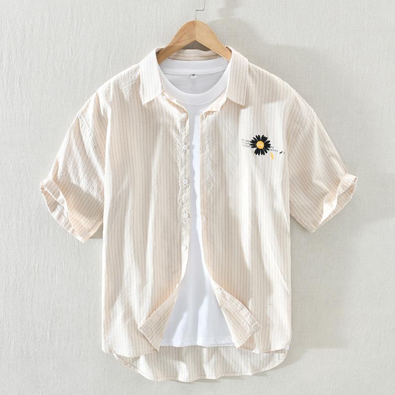 Men's Casual Shirts Summer Male Flower Print Short Sleeve Shirt Striped Loose Breathable Comfortable Classic Cotton For Men, Blue
Men's Casual Shirts Summer Male Flower Print Short Sleeve Shirt Striped Loose Breathable Comfortable Classic Cotton For Men, Blue