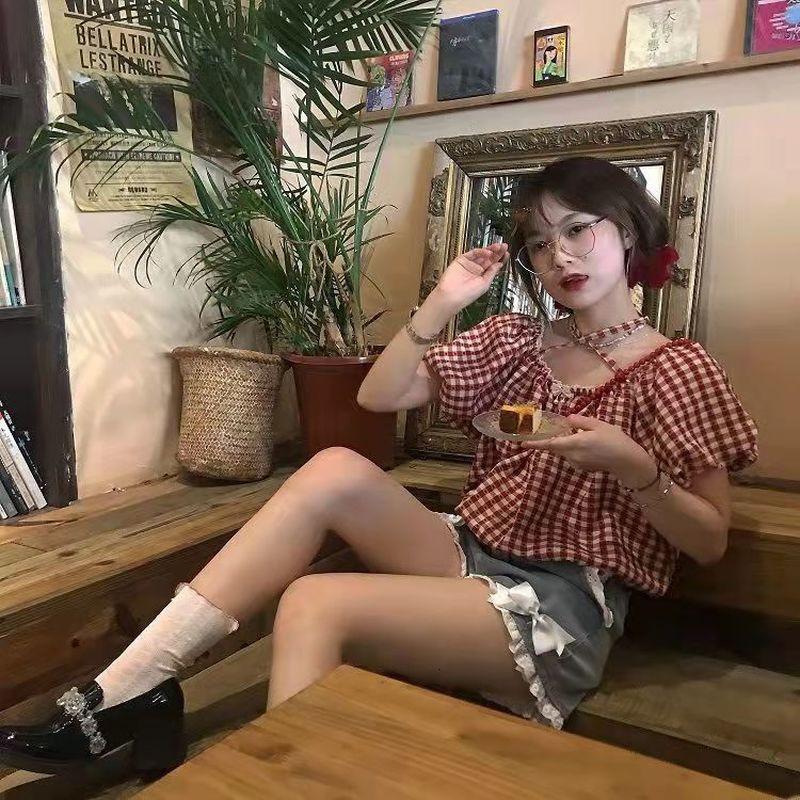 Women's Shorts Blue Vintage Bow Lace Shorts Jeans Women Harajuku Kawaii Y2k High Waist Pants Casual Aesthetic Clothes Korean Fashion 230413