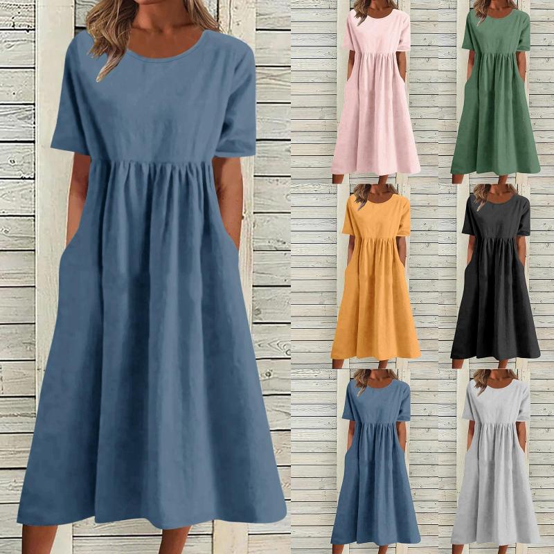 Casual Dresses Women Fashion Boho Dress Short Sleeve O Neck Pocket For Cute Sundresses, Black
Casual Dresses Women Fashion Boho Dress Short Sleeve O Neck Pocket For Cute Sundresses, Black