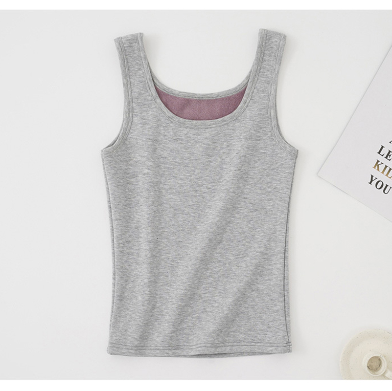 Camisoles Tanks Women Thicken Plus Velvet Keep Warm Thermal Underwear Seamless Body Sculpting Elastic Lingerie Back Closure Tank Top 230413