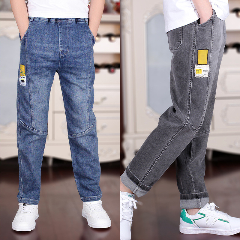Jeans 4-18T Boys Jeans For Spring Summer Fashion Letters Print Elastic Waist Cotton Teenagers Clothes High Quality 230413, Blue
Jeans 4-18T Boys Jeans For Spring Summer Fashion Letters Print Elastic Waist Cotton Teenagers Clothes High Quality 230413, Blue