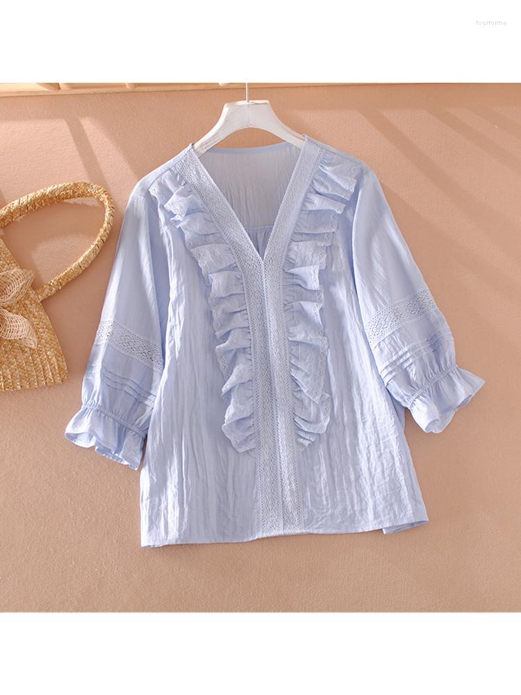 Women's T Shirts Lamtrip Unique Sweet Ruffles V-Neck 3/4 Sleeve Cotton Lace Patchwork Loose Doll Shirt Blouse 2023 Spring Mori Girl, Black
Women's T Shirts Lamtrip Unique Sweet Ruffles V-Neck 3/4 Sleeve Cotton Lace Patchwork Loose Doll Shirt Blouse 2023 Spring Mori Girl, Black
