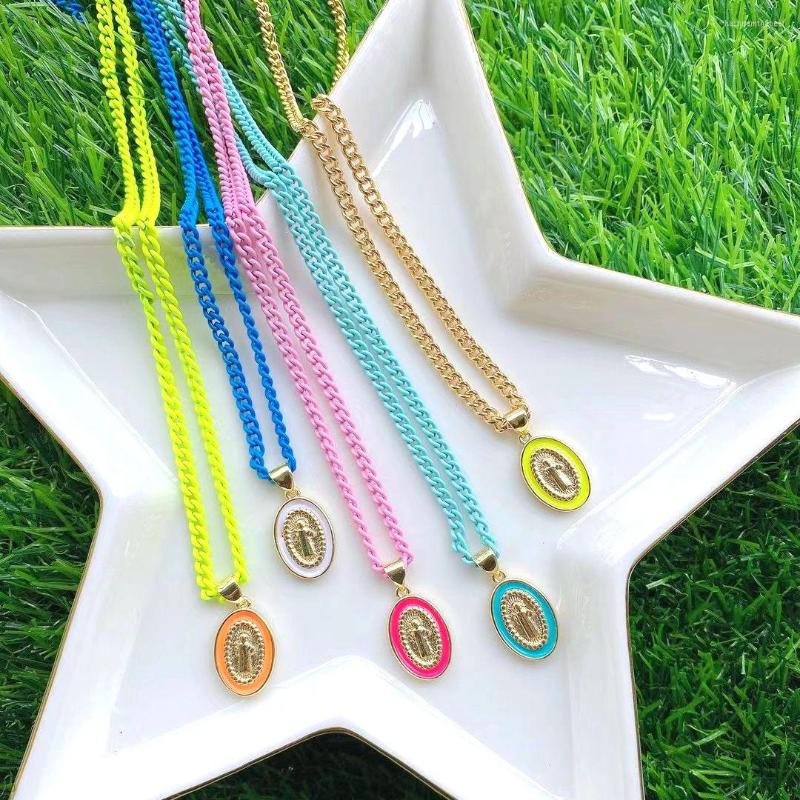 Pendant Necklaces 5Pcs 2023 Enamel Colored Gold Dainty Religious Jewellery Mother Of Virgin Mary Necklace Curb Chain Jewelry Gift
Pendant Necklaces 5Pcs 2023 Enamel Colored Gold Dainty Religious Jewellery Mother Of Virgin Mary Necklace Curb Chain Jewelry Gift