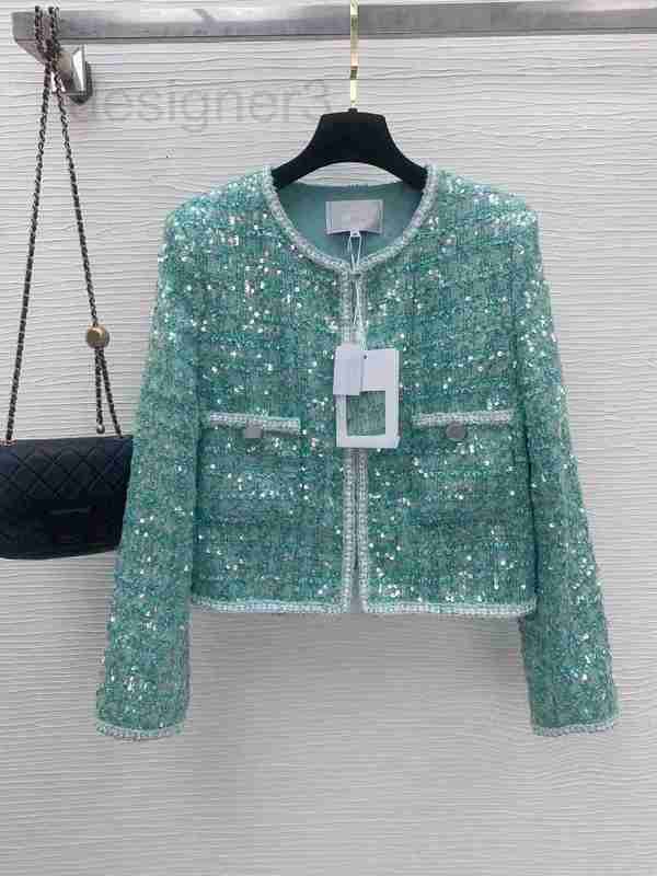 Women's Jackets designer 23 Spring/Summer Celebrity chic Sequin Ribbon Ribbed Round Neck Double Pocket Woven Soft Tweed Coat O1JI, Mint green
Women's Jackets designer 23 Spring/Summer Celebrity chic Sequin Ribbon Ribbed Round Neck Double Pocket Woven Soft Tweed Coat O1JI, Mint green